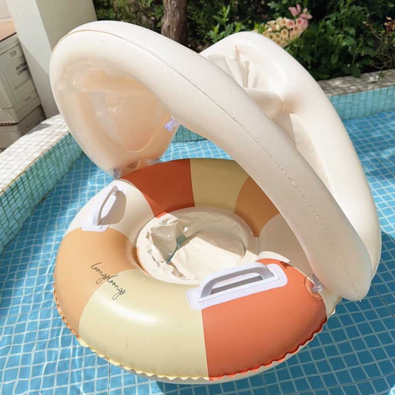 Swimming Ring Boat Sun Shade Pedestal Ring Striped Water Equipment