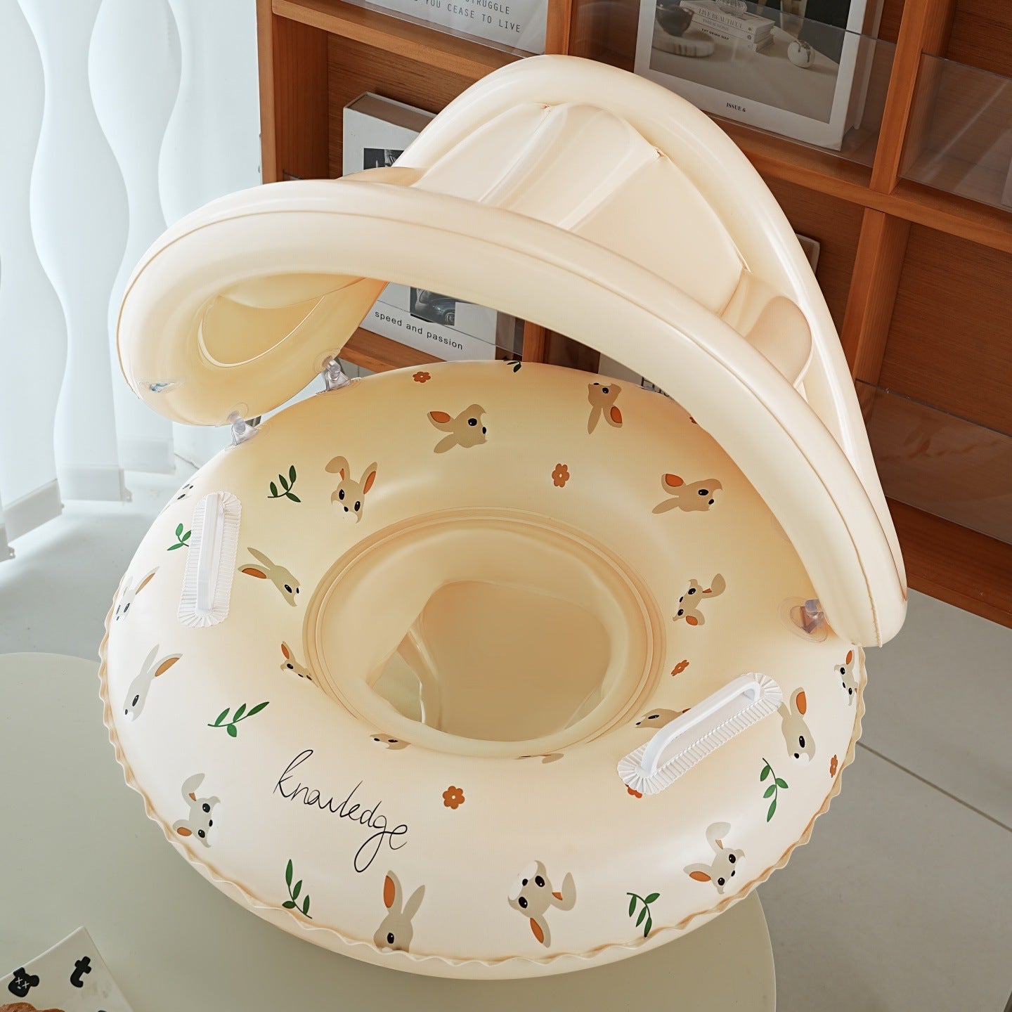 Swimming Ring Boat Sun Shade Pedestal Ring Striped Water Equipment