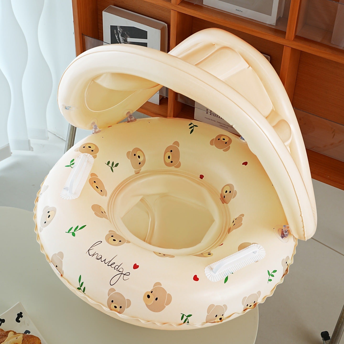 Swimming Ring Boat Sun Shade Pedestal Ring Striped Water Equipment