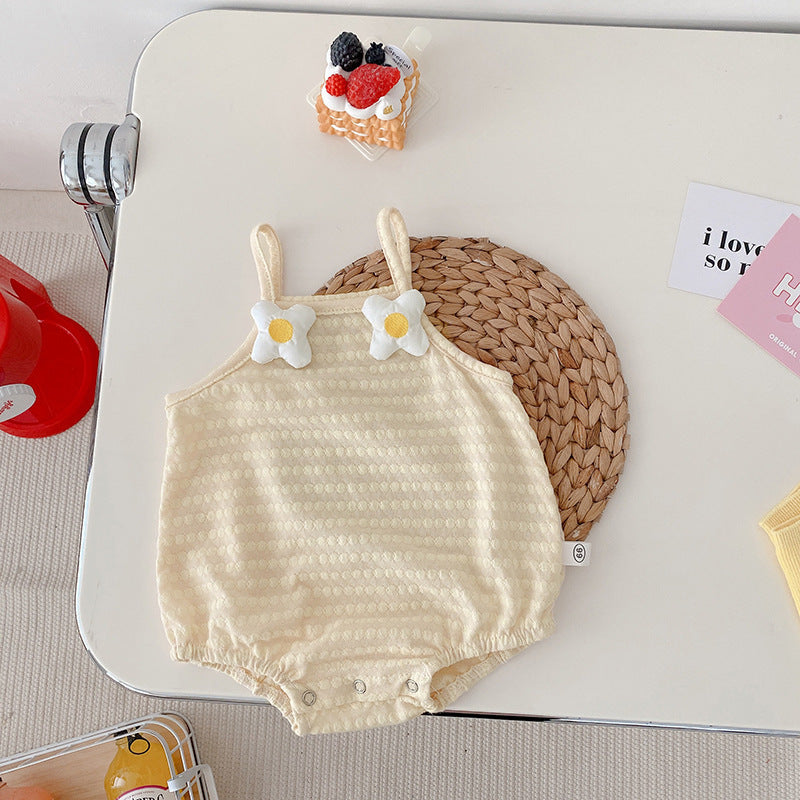 Baby Strawberry Onesie 0-2 Years Old Summer Baby Girl Small Flower Sling Baby Sleeveless Leotard