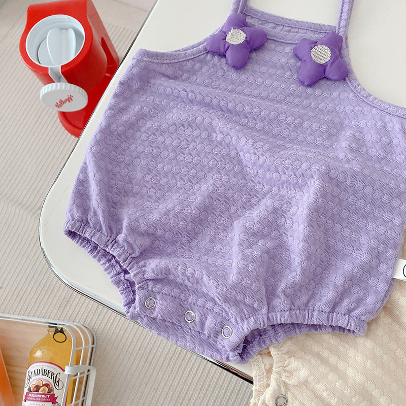 Baby Strawberry Onesie 0-2 Years Old Summer Baby Girl Small Flower Sling Baby Sleeveless Leotard