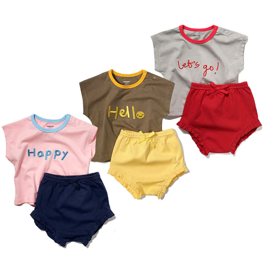 Minizone Girls Suit Baby Shorts Baby Western Fashion Two-piece Suit