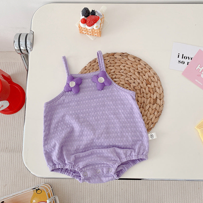 Baby Strawberry Onesie 0-2 Years Old Summer Baby Girl Small Flower Sling Baby Sleeveless Leotard