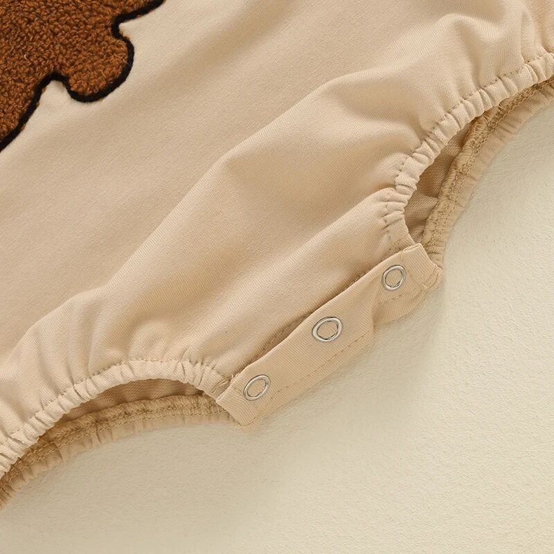 Baby Long Sleeve Dinosaur Embroidery Triangle Overalls