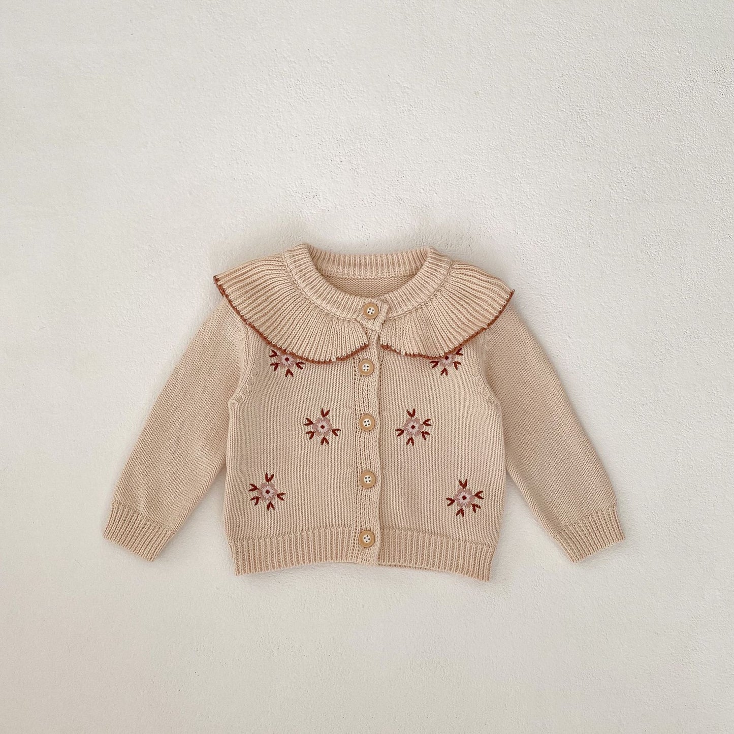 Baby Drawing Lapel Embroidered Knitted Coat