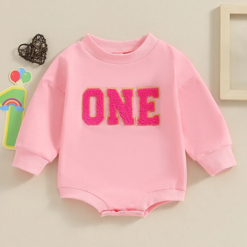 Baby Jumpsuit Banquet Romper ONE Embroidered