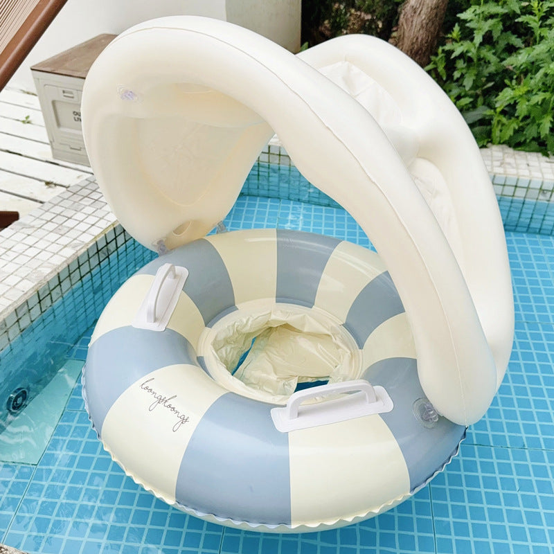 Swimming Ring Boat Sun Shade Pedestal Ring Striped Water Equipment