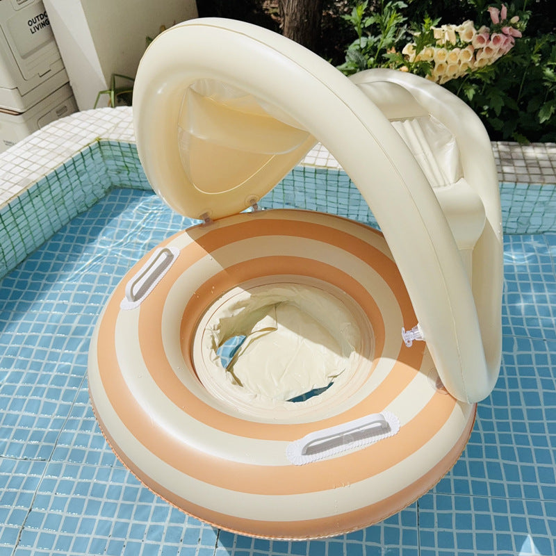 Swimming Ring Boat Sun Shade Pedestal Ring Striped Water Equipment