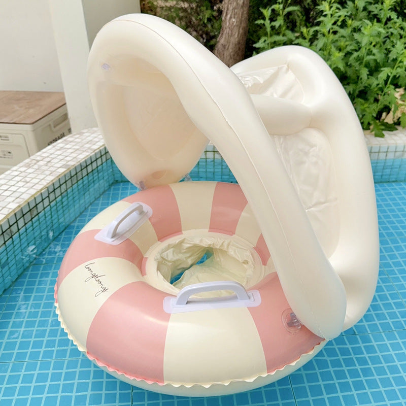 Swimming Ring Boat Sun Shade Pedestal Ring Striped Water Equipment